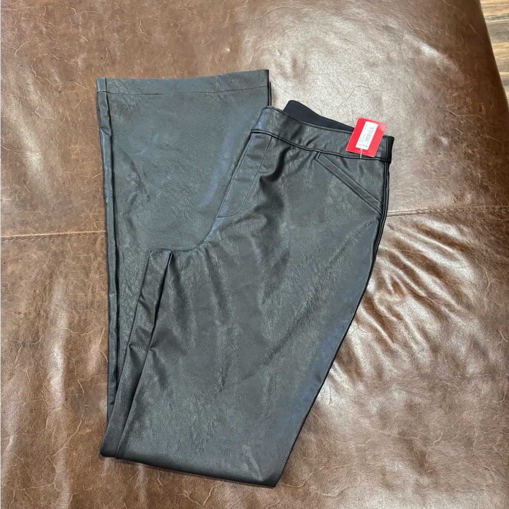 SPANX NWT Black Faux Leather Bootcut Pants